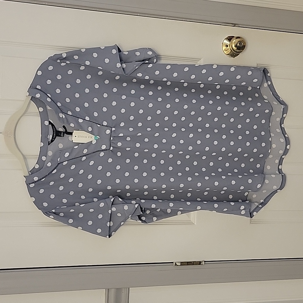 Grey polka-dot top